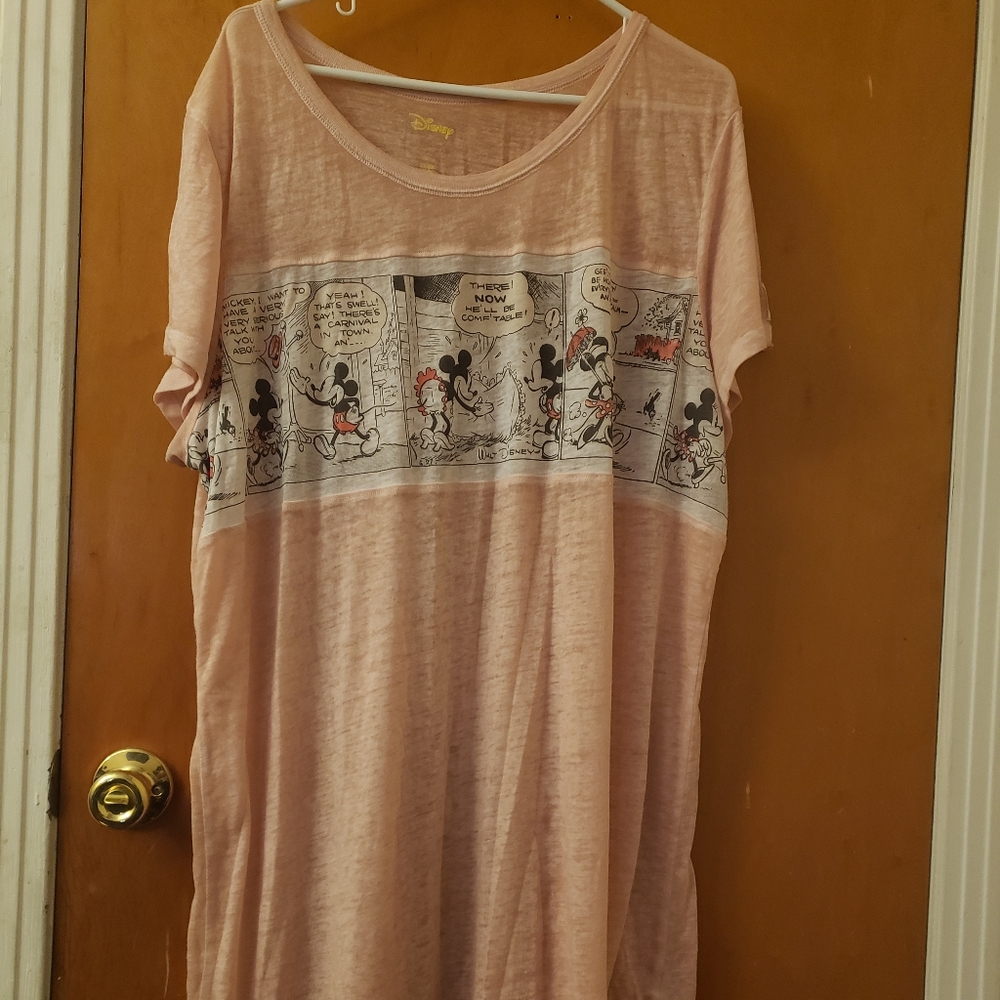 Disney Short Sleeve Longline Shirt With Comic